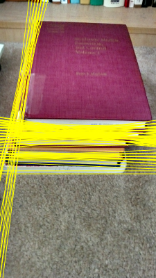 Detected lines in books image