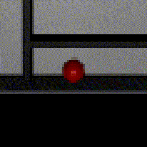 a cropped view of a marble in a simulated maze